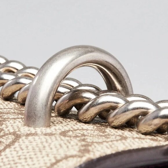 Gucci Beige GG Supreme Canvas Embroidered Sequin Small Dionysus Shoulder Bag - Picture 5 of 12